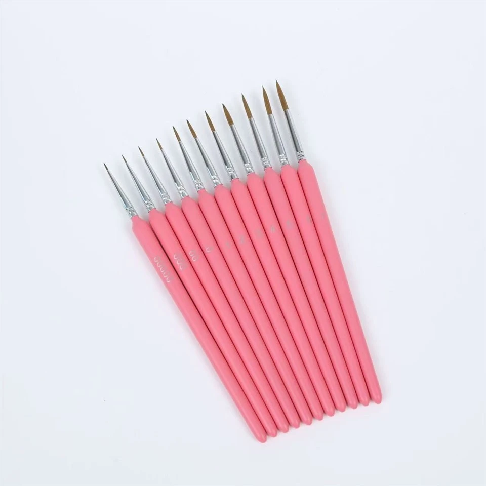 Wolf Hair Detail Brush Set For Watercolor, Oil Painting, And Fine Line Drawing
