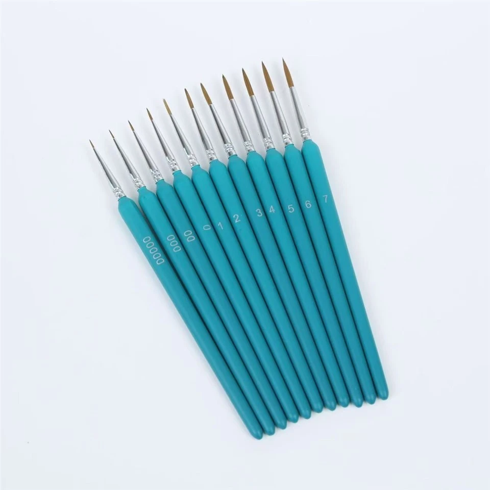 Wolf Hair Detail Brush Set For Watercolor, Oil Painting, And Fine Line Drawing